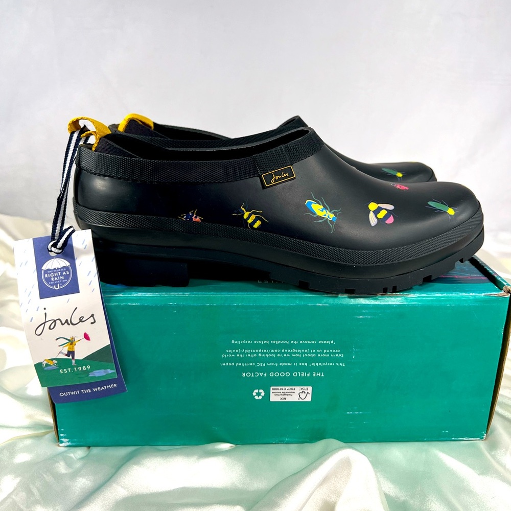NEW Jules Rain Boot Shoe Black Bugs Size 11